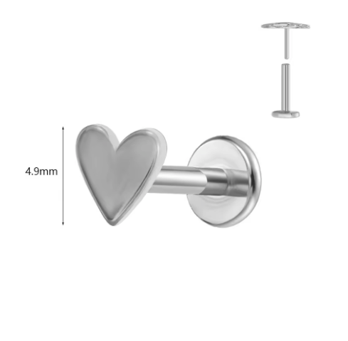 Plain Heart Stud
