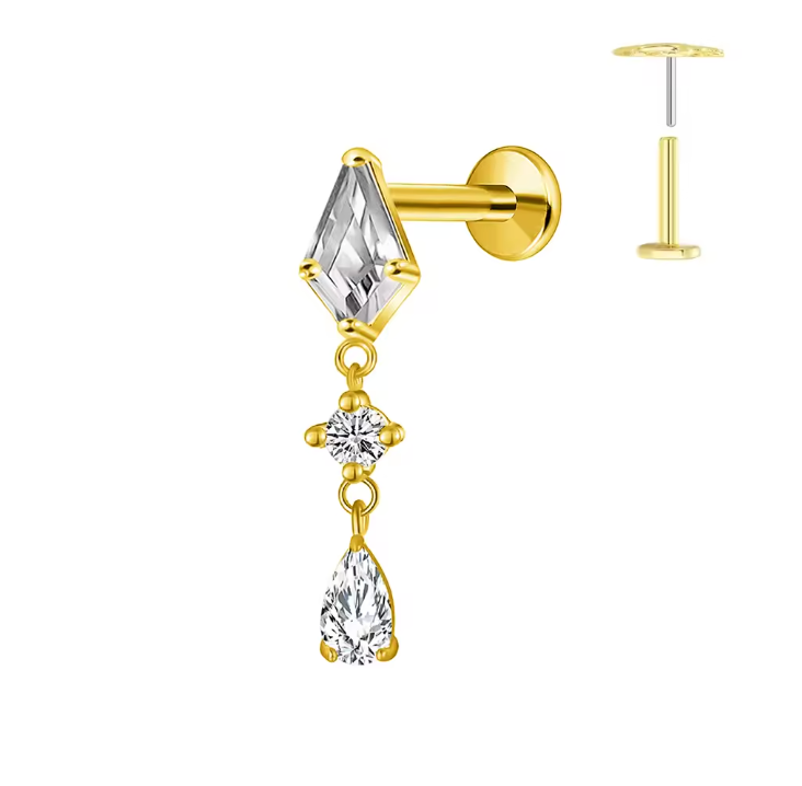 Drop Diamond Stud