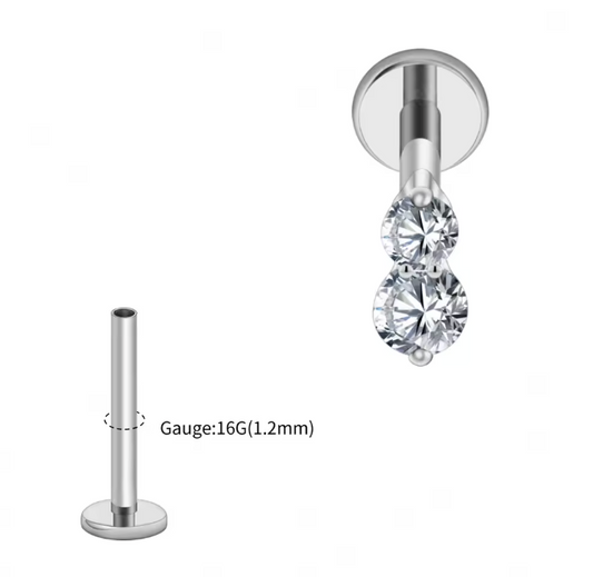 Double White Stone Stud
