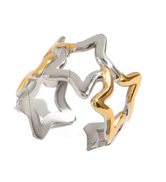 Two Tone Stars Ring