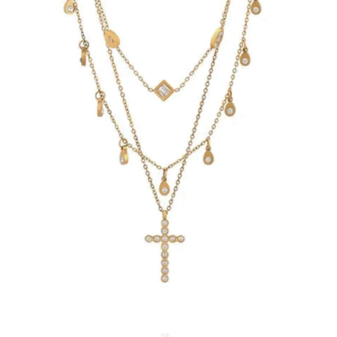 Cross Layered Necklace