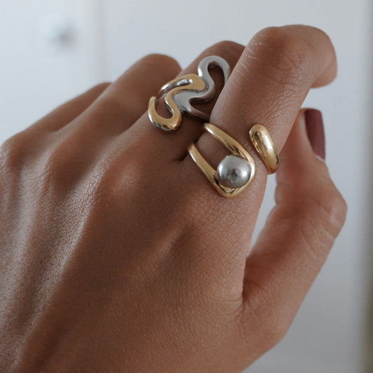 Geometric Heart Ring