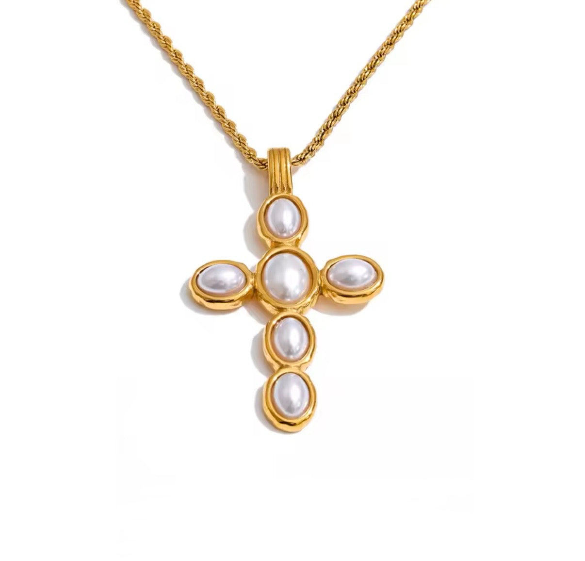 Pearl Cross Necklace