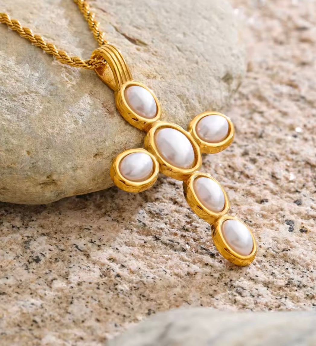Pearl Cross Necklace