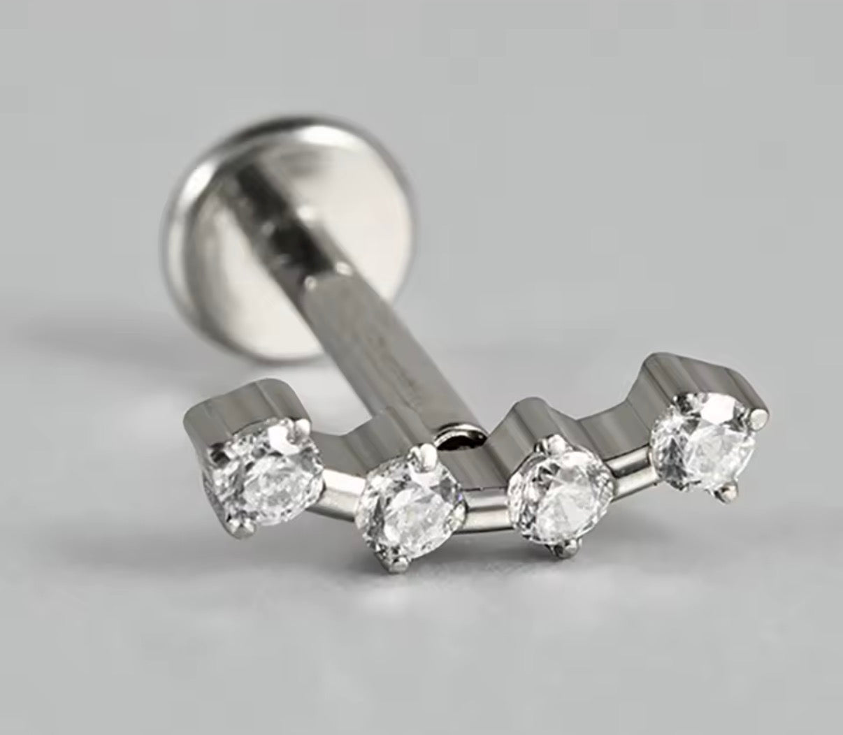 Four Curved CZ Stud