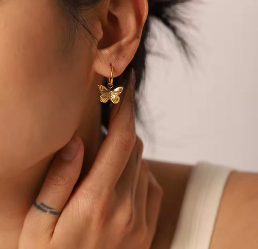Small Butterfly Hoops