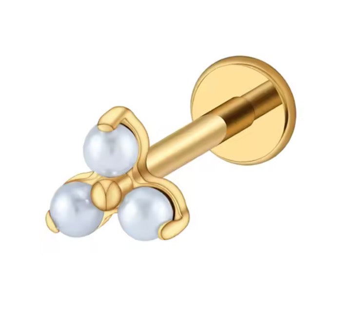 Triple Pearl Stud