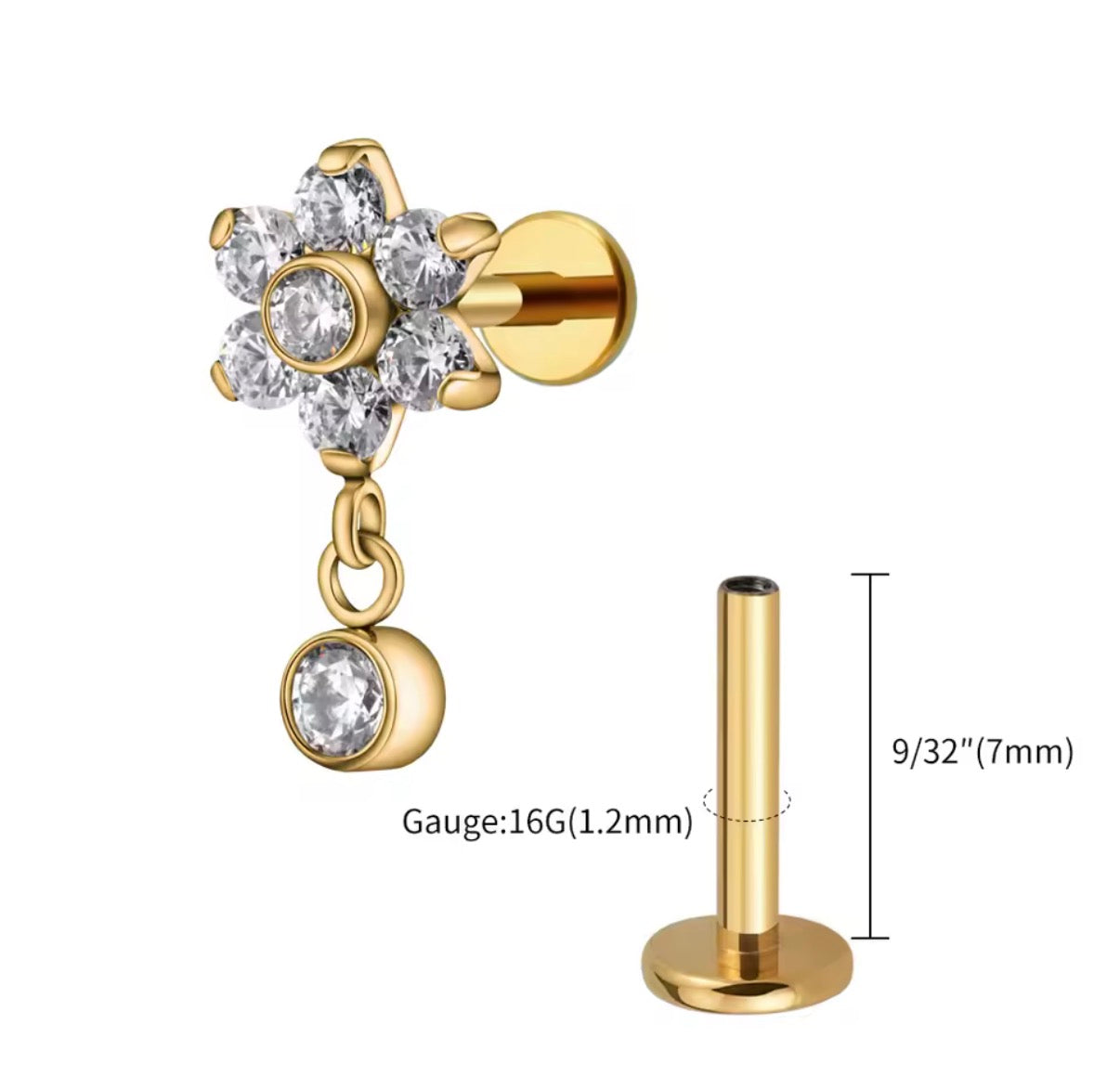Flower Drop Stud