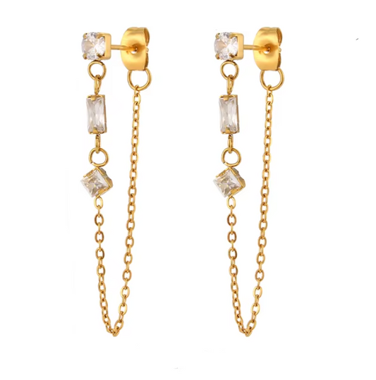 Amber Chain Earrings