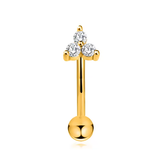 Triple Leaf Curved Stud