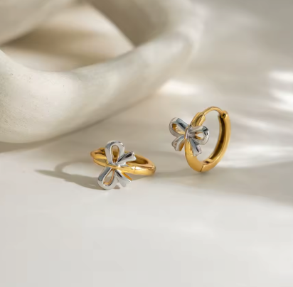 Two Tone Bow Hoops
