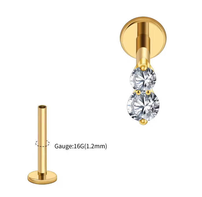 Double White Stone Stud